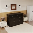 Queen Wood Murphy Bed whit Chest with Built-in Charger Black-Included Mattress