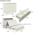 Queen Wood Murphy Bed Cabinet with Built-in Charger White-Included Mattress