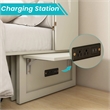 Queen Wood Murphy Bed Cabinet with Built-in Charger White-Included Mattress
