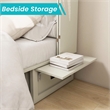 Queen Wood Murphy Bed Cabinet with Built-in Charger White-Included Mattress