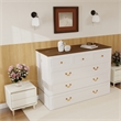 Queen Wood Murphy Bed whit Chest with Built-in Charger white-Included Mattress