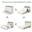 Queen Wood Murphy Bed whit Chest with Built-in Charger white-Included Mattress