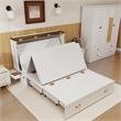 Queen Wood Murphy Bed whit Chest with Built-in Charger white-Included Mattress