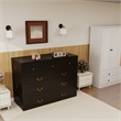 Queen Wood Murphy Bed with Drawers Charging Station Black-Included Mattres