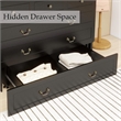 Queen Wood Murphy Bed with Drawers Charging Station Black-Included Mattres