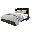 Queen Wood Murphy Bed with Drawers Charging Station Black-Included Mattres