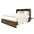 Queen Wood Murphy Bed with Built-in Charger Red Oak-Included Mattress
