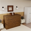 Queen Wood Murphy Bed with Built-in Charger Red Oak-Included Mattress