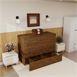 Queen Wood Murphy Bed with Built-in Charger Red Oak-Included Mattress