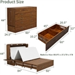 Queen Wood Murphy Bed with Built-in Charger Red Oak-Included Mattress