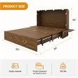 Queen Wood Murphy Bed with Built-in Charger Red Oak-Included Mattress