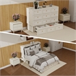 Livelylodge Solid Wood Murphy Bed with Drawers 2 USB&Charging Ports White Color