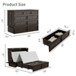 Livelylodge Full Solid Wood Murphy Bed Cabinet Storage Drawer Ebony Wood Color