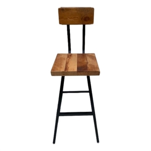 Square Flat Seat Brewster Bar Stool Non Swiveling - Bar Height