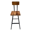 Square Flat Seat Brewster Bar Stool Non Swiveling - Bar Height
