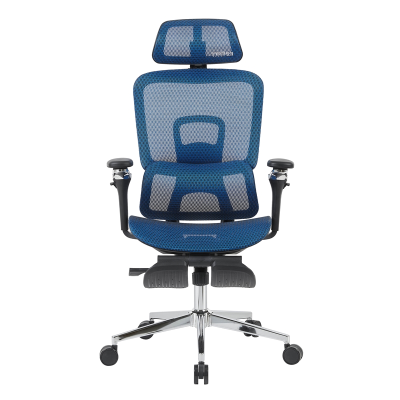 Techni Sport Ergonomic Mesh Office Chair with 5D Armrests & Footrest Blue
