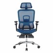 Techni Sport Ergonomic Mesh Office Chair with 5D Armrests & Footrest Blue