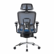 Techni Sport Ergonomic Mesh Office Chair with 5D Armrests & Footrest Blue