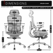 Techni Sport Ergonomic Mesh Office Chair with 5D Armrests & Footrest Gray