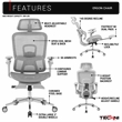 Techni Sport Ergonomic Mesh Office Chair with 5D Armrests & Footrest Gray