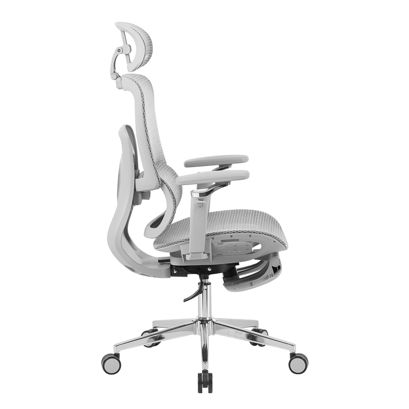 Techni Sport Ergonomic Mesh Office Chair with 5D Armrests & Footrest Gray
