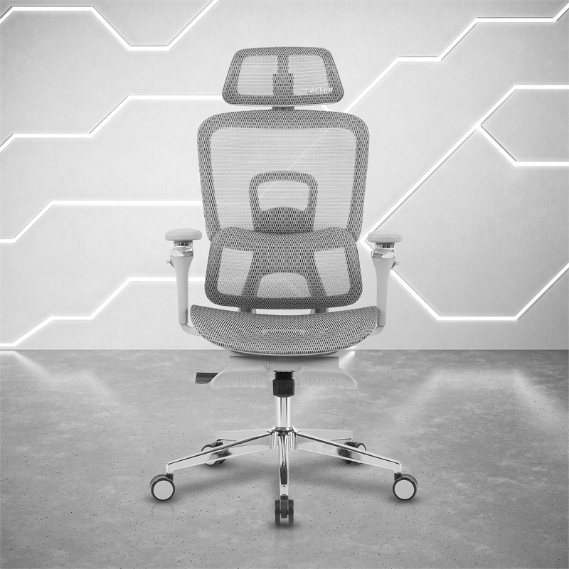 Techni Sport Ergonomic Mesh Office Chair with 5D Armrests & Footrest Gray