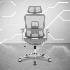 Techni Sport Ergonomic Mesh Office Chair with 5D Armrests & Footrest Gray