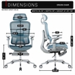 Techni Sport Ergonomic Mesh Office Chair with 5D Armrests & Footrest Teal