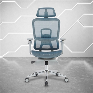Techni Sport Ergonomic Mesh Office Chair with 5D Armrests & Footrest Teal