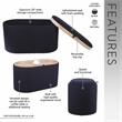 Storage Ottoman with Reversible Wooden Tray Top - Black
