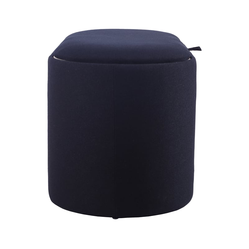 Storage Ottoman with Reversible Wooden Tray Top - Black