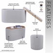 Storage Ottoman with Reversible Wooden Tray Top - Natural