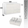 6-Drawer Dresser with Large Fabric Drawers - White