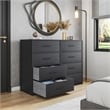 8-Drawer Dresser with Large Fabric Drawers - Black