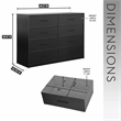 8-Drawer Dresser with Large Fabric Drawers - Black