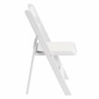 Techni Home 4-Pack White Resin Folding Chairs with Padded Seat