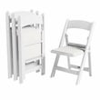 Techni Home 4-Pack White Resin Folding Chairs with Padded Seat