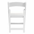 Techni Home 4-Pack White Resin Folding Chairs with Padded Seat