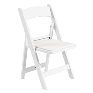 Techni Home 4-Pack White Resin Folding Chairs with Padded Seat