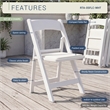 Techni Home 4-Pack White Resin Folding Chairs with Padded Seat
