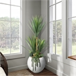 5' Sisal and Assorted Succulents in White Porter Planter