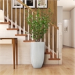 Cherry Leaves in White Ribbed Nell Planter