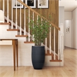 Cherry Leaves in Black Ribbed Nell Planter