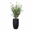 Cherry Leaves in Black Ribbed Nell Planter