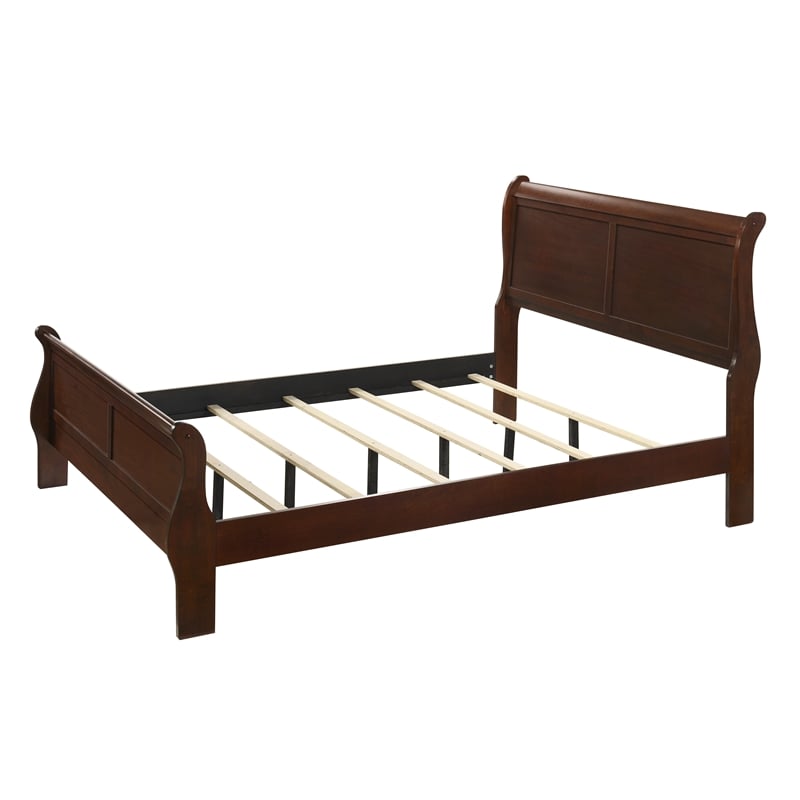Louis Philippe Queen Bed Traditional Panel Bed with Curved Moldings