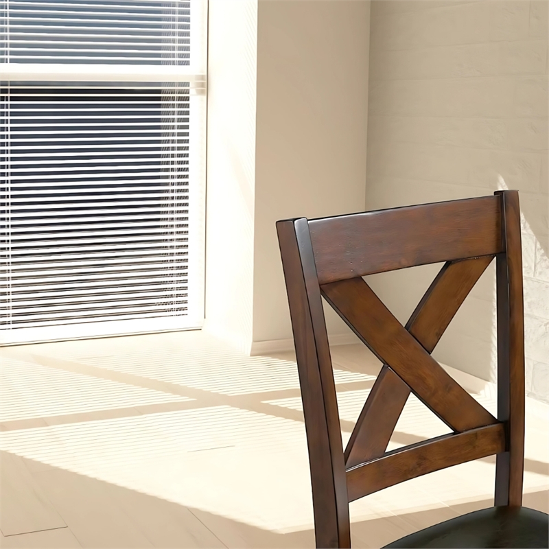 Clara Stylish and Functional 7 Piece Solid Wood Dining Room Set in Espresso