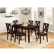 Clara Stylish and Functional 7 Piece Solid Wood Dining Room Set in Espresso