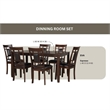 Eva 7 Piece Solid Wood Dining Set with Table and 6 Chairs in Espresso
