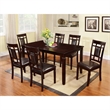 Eva 7 Piece Solid Wood Dining Set with Table and 6 Chairs in Espresso
