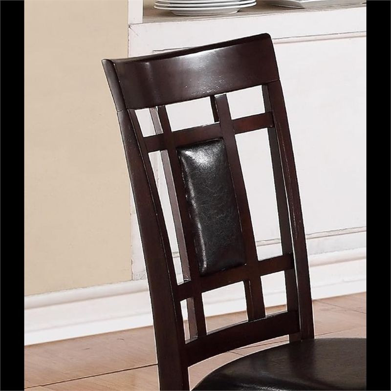 Eva 7 Piece Solid Wood Dining Set with Table and 6 Chairs in Espresso